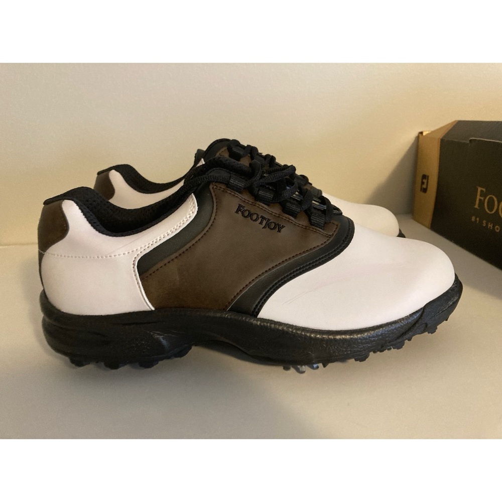 NWT Brown & White FootJoy GreenJoys Golf Shoe Size 9.5 Wide